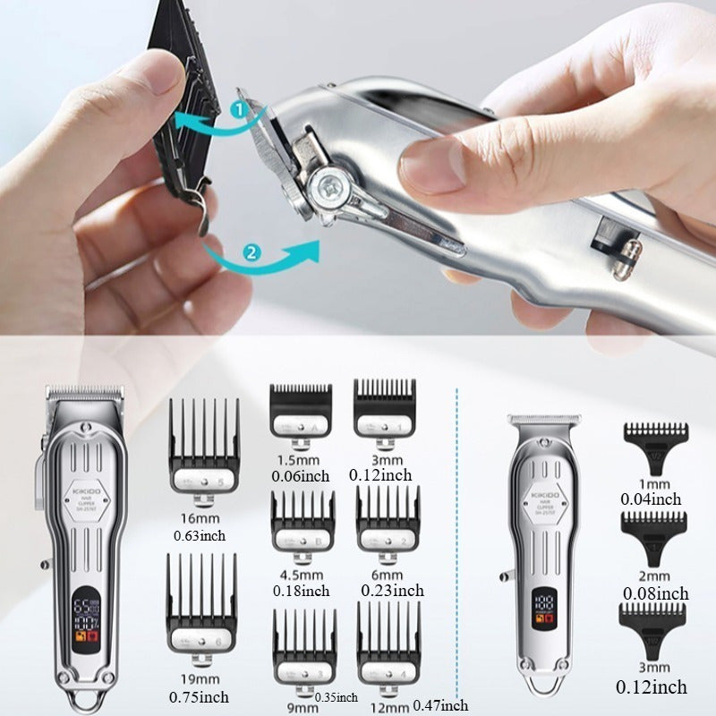 KIKIDO Original Design Multifunctional Hair Clipper Set Professional Men's Hair Trimmer Adjustable Cordless Hair Cutting Machine