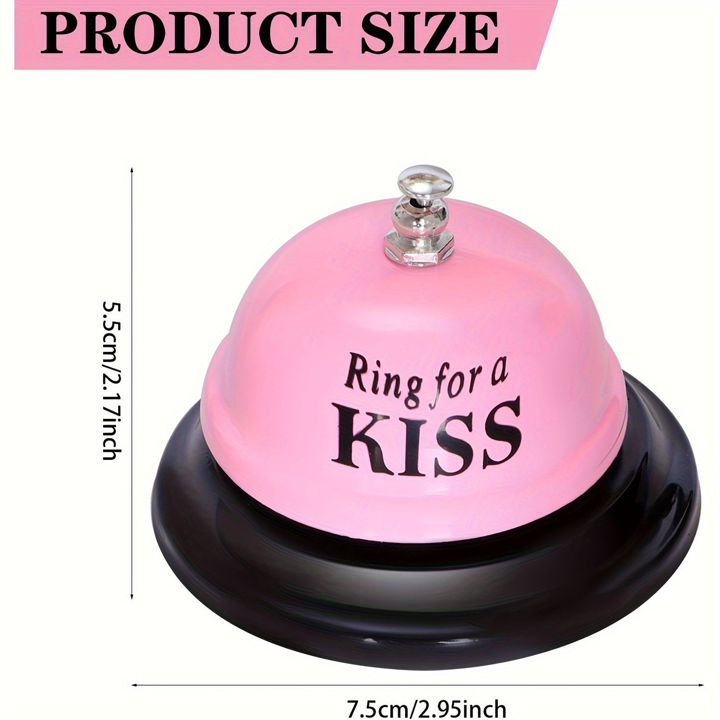 Funny 'Ring for a Kiss' Service Desk Bell - Perfect Gift for Valentine's, Anniversaries & Christmas